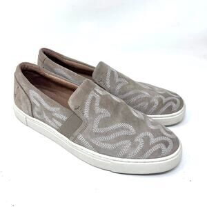 Frye Ivy Primrose Slip On Women's 8.5 Beige Leather Loafer Stitched Casual